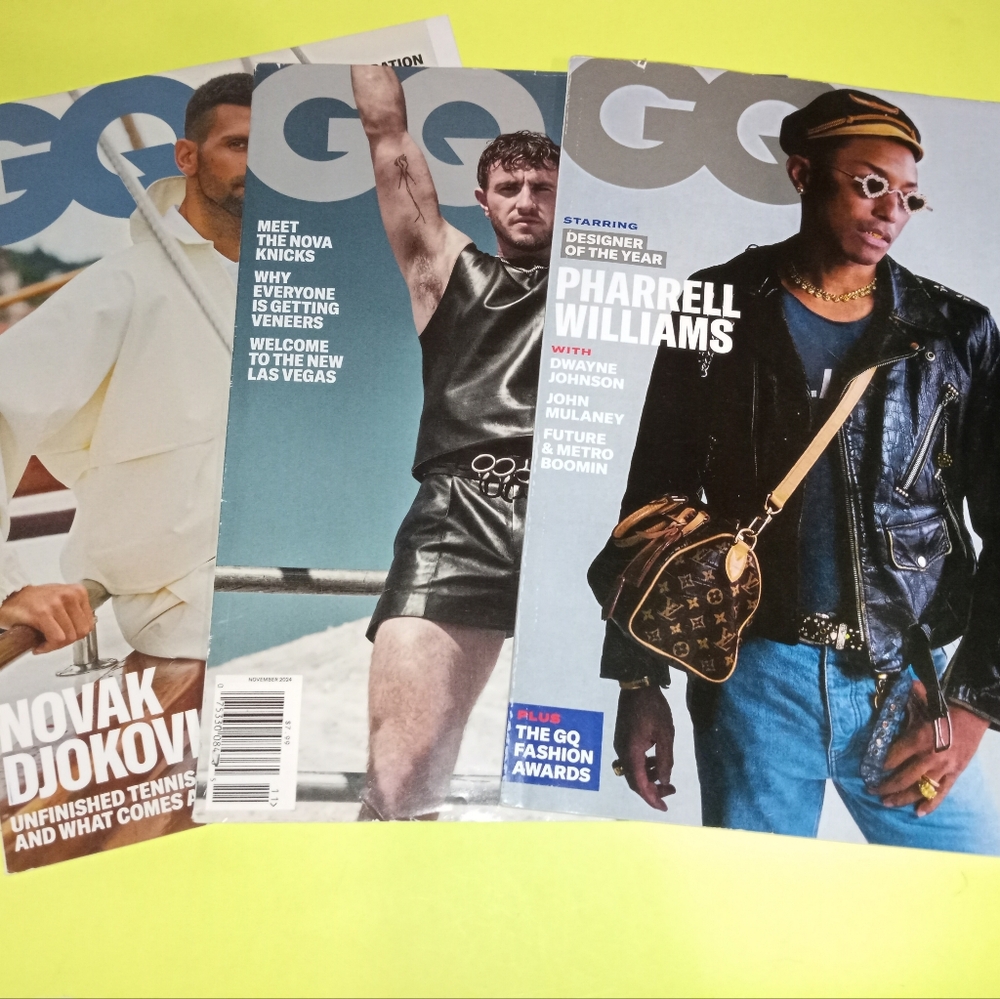GQ magazine bundle Novak Paul medical & Pharrel Williams